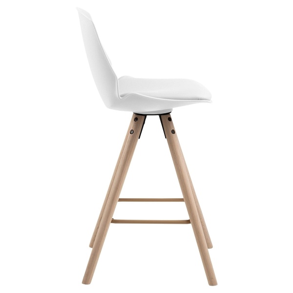 Stołek barowy Oslo biały high - ACTONA